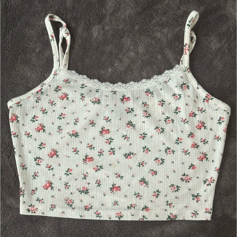 SHEIN floral print cropped tank top | NWOT. Small.